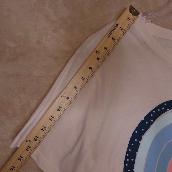 Stunner California Womens T-Shirt Rainbow‎ Dream In Color Pink Cap Sleeve M New - Picture 5 of 8